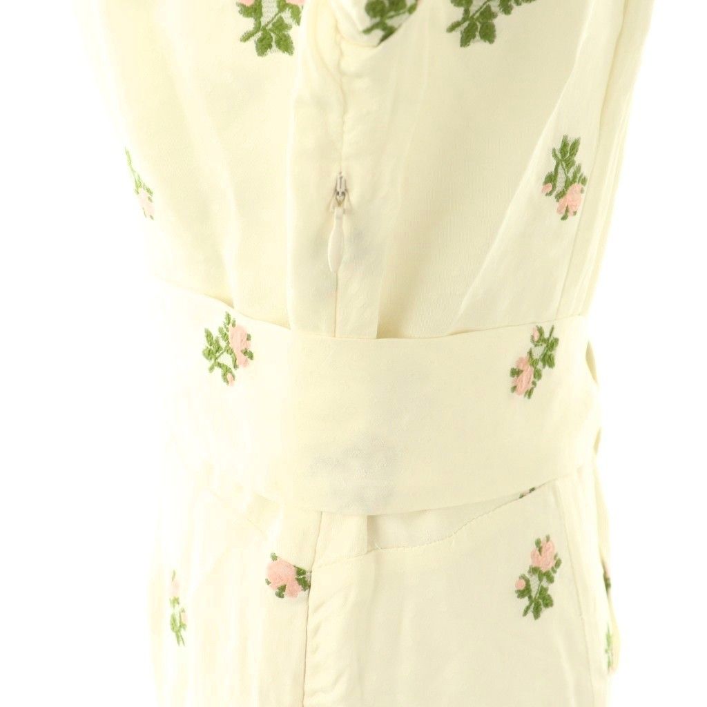 ルージュ Rouge ANAIS 花柄 半袖 ワンピース 膝丈 38 白 ホワイト /AT □OS 