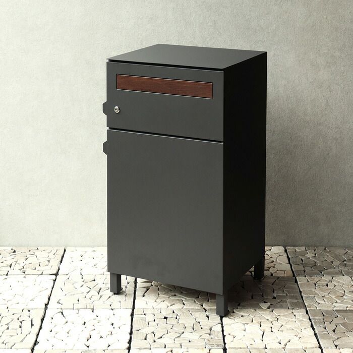 新品】宅配ボックス付ポスト Gian ジャン PBX-014 ダークグレー MOJYU