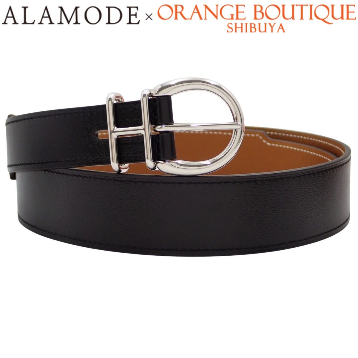 HERMES(エルメス) リバーシブルベルト トレンチ34 ゴールド ブラック黒