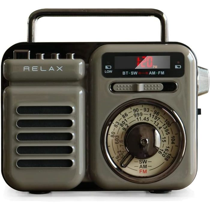 新品】リラックス マルチレトロラジオクロック 手回し充電/ソーラー