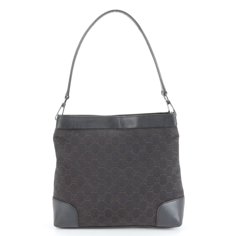 極美品 グッチ GG キャンバス レザー ショルダーバッグ 肩掛け ワン