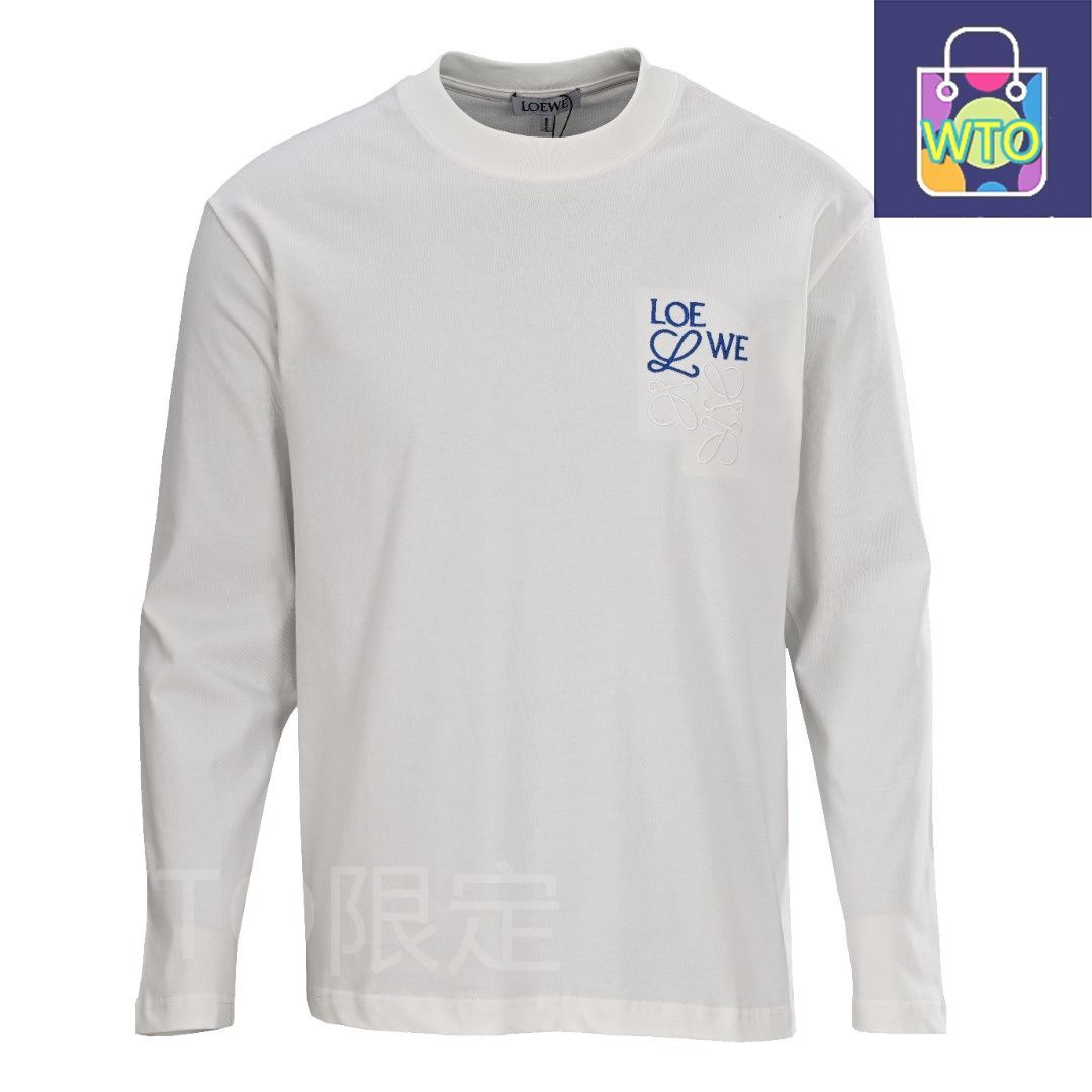 【Runa】LOEWE 長袖シャツ 刺繍ロゴ付き LOEWE（ロエベ） 長袖レギュラーカラーシャツ ANAGRAM OVERSHIRT