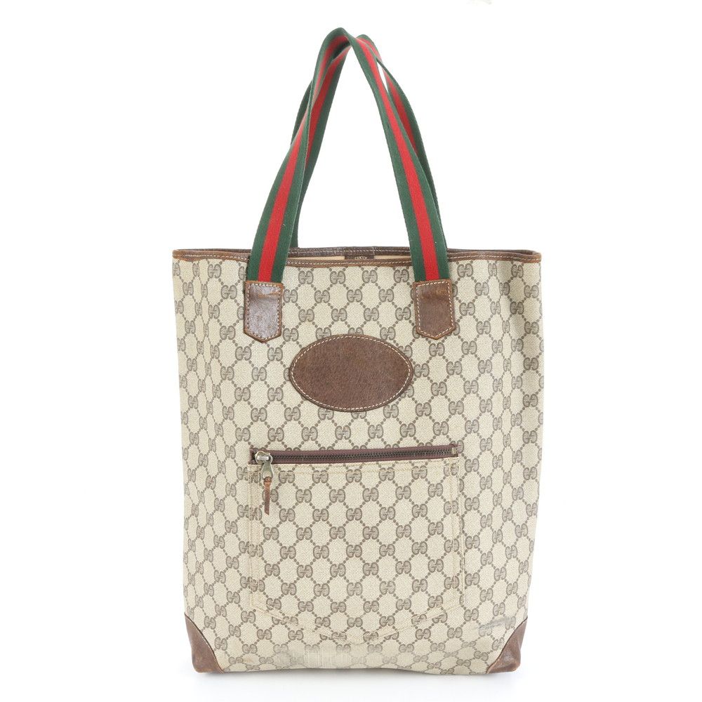 【良品】GUCCI グッチ ジョイライン トートバッグ GGスプリーム×レザー 良品】GUCCI グッチ ジョイライン トートバッグ GGスプリーム×レザー