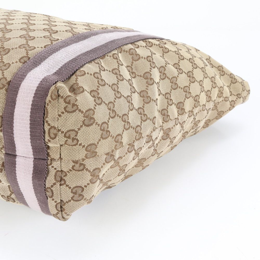 極美品 グッチ GGキャンバス シェリー ライン 189669 トート バッグ