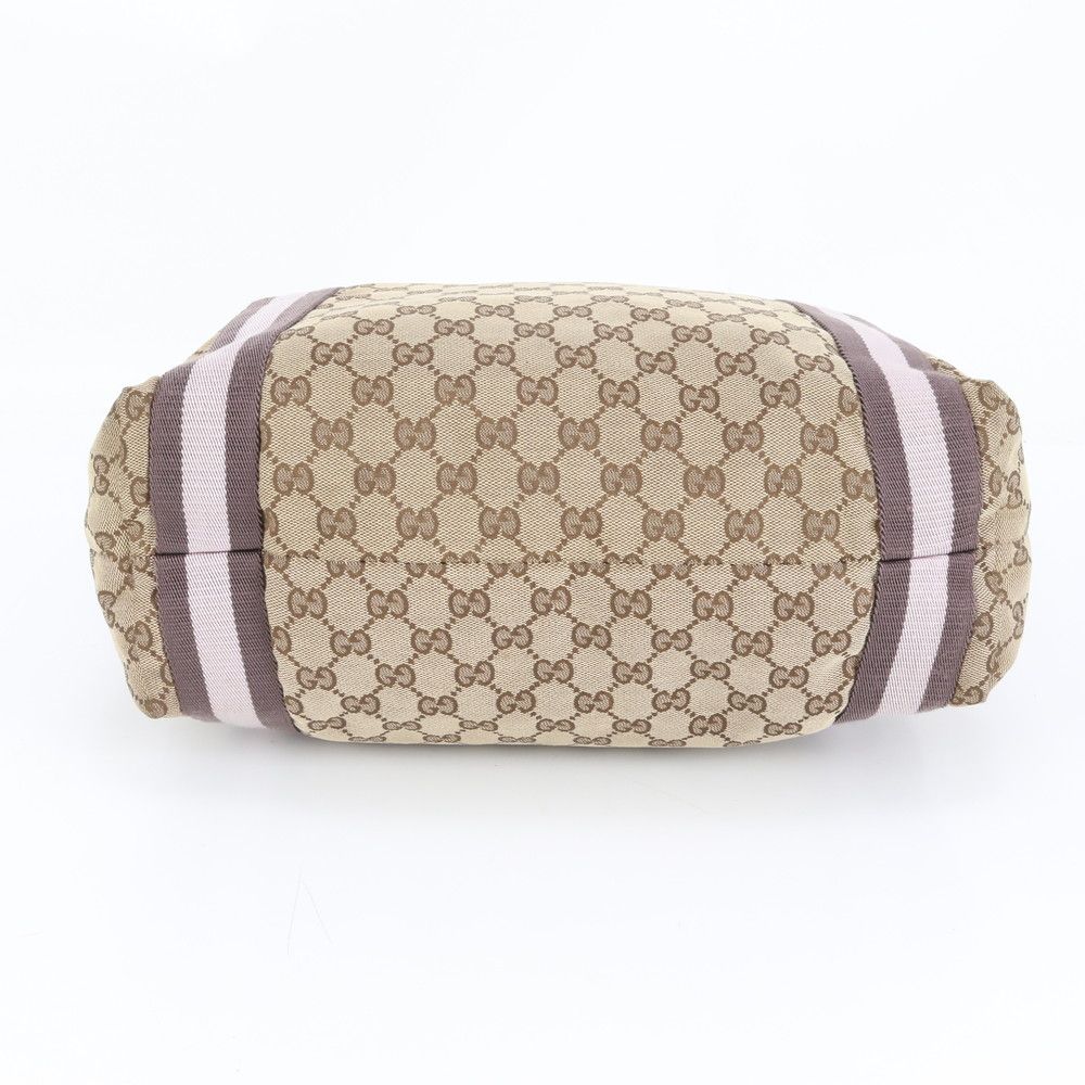 極美品 グッチ GGキャンバス シェリー ライン 189669 トート バッグ