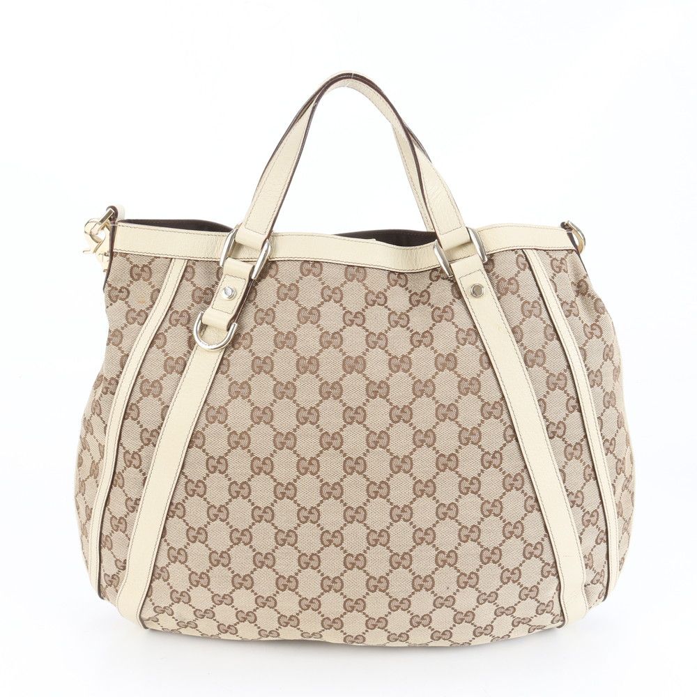 極美品 グッチ GGキャンバス 130734 レザー 2WAY ショルダーバッグ