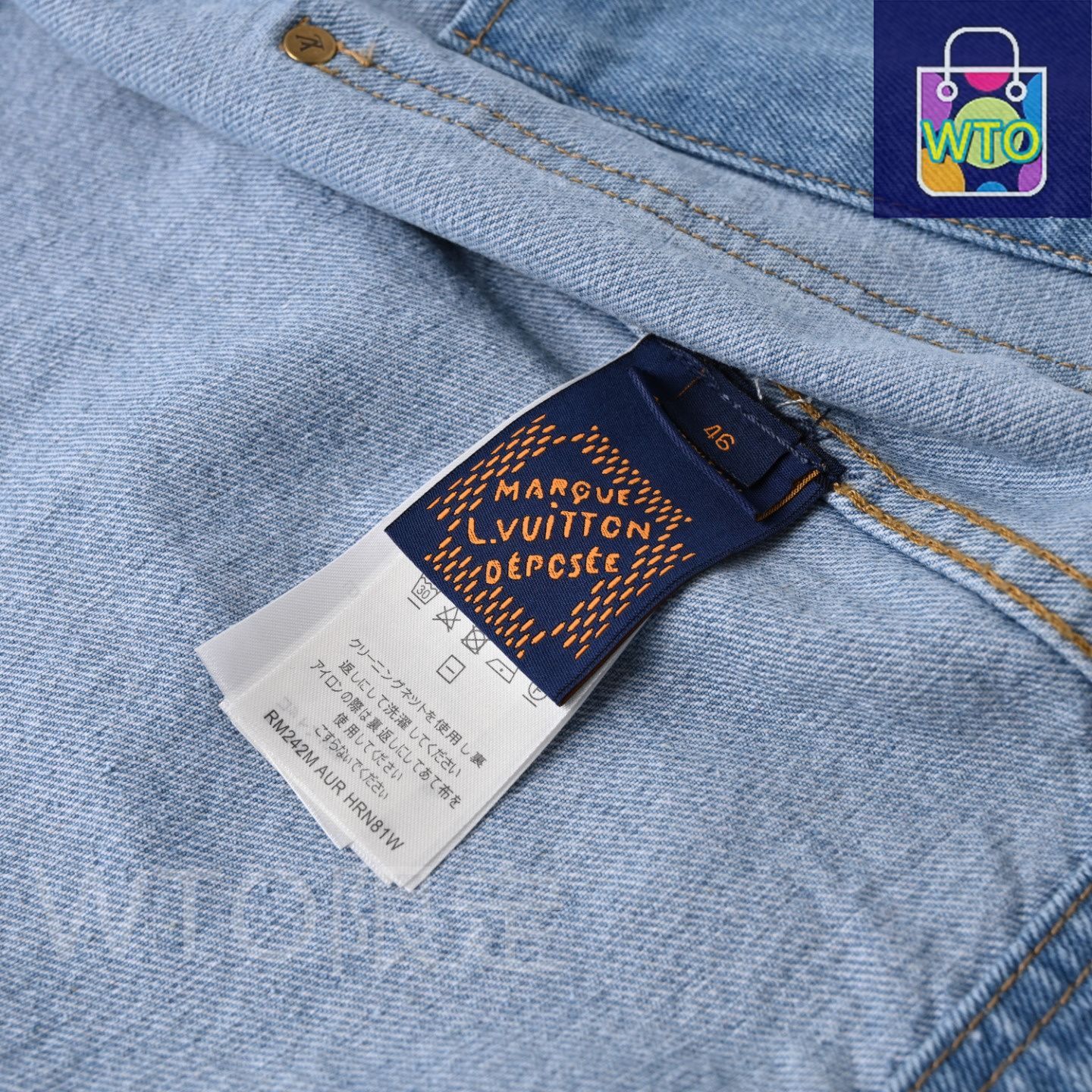 今日特価】Louis Vuitton ルイヴィトン LV 刺繍ポケットデニム