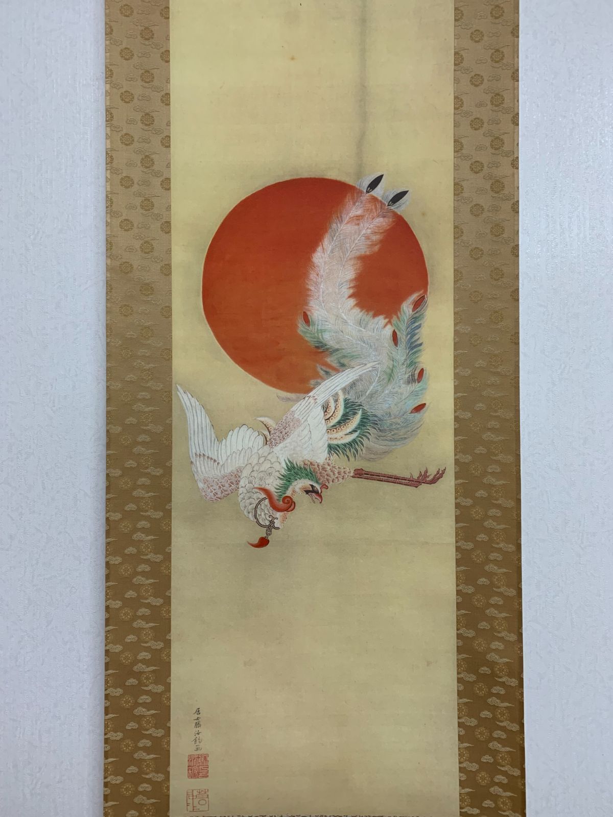 72*Z317)日本画掛軸 茶掛け 大観 絵画 骨董 72*Z317)日本画掛軸 茶掛け