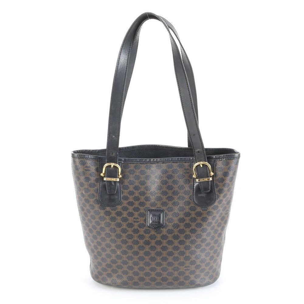 極美品 セリーヌ マカダム レザー トート バッグ 肩掛け ショルダー