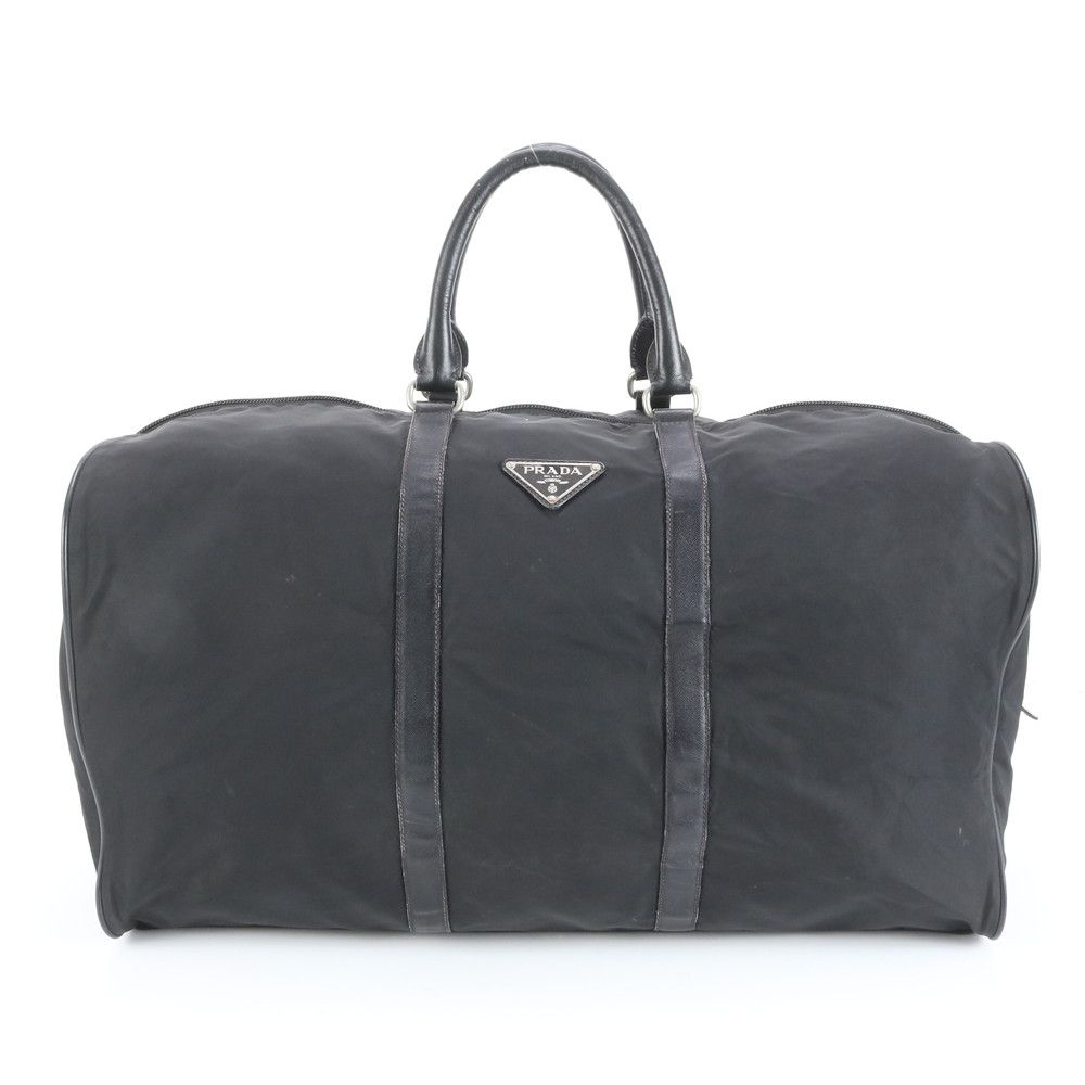 美品 プラダ テスート ナイロン サフィアーノ レザー ボストン バッグ