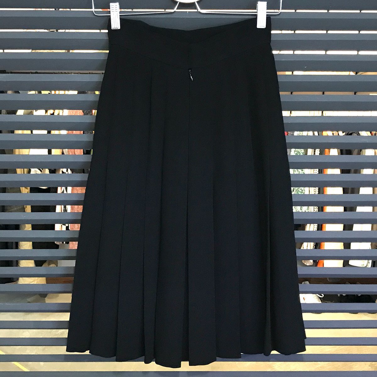 極美品　シャネル　プリーツスカート　ココマーク　喜平　レーヨン　伸縮性　黒 超美品 シャネル ココマーク 膝丈 プリーツスカート レディース