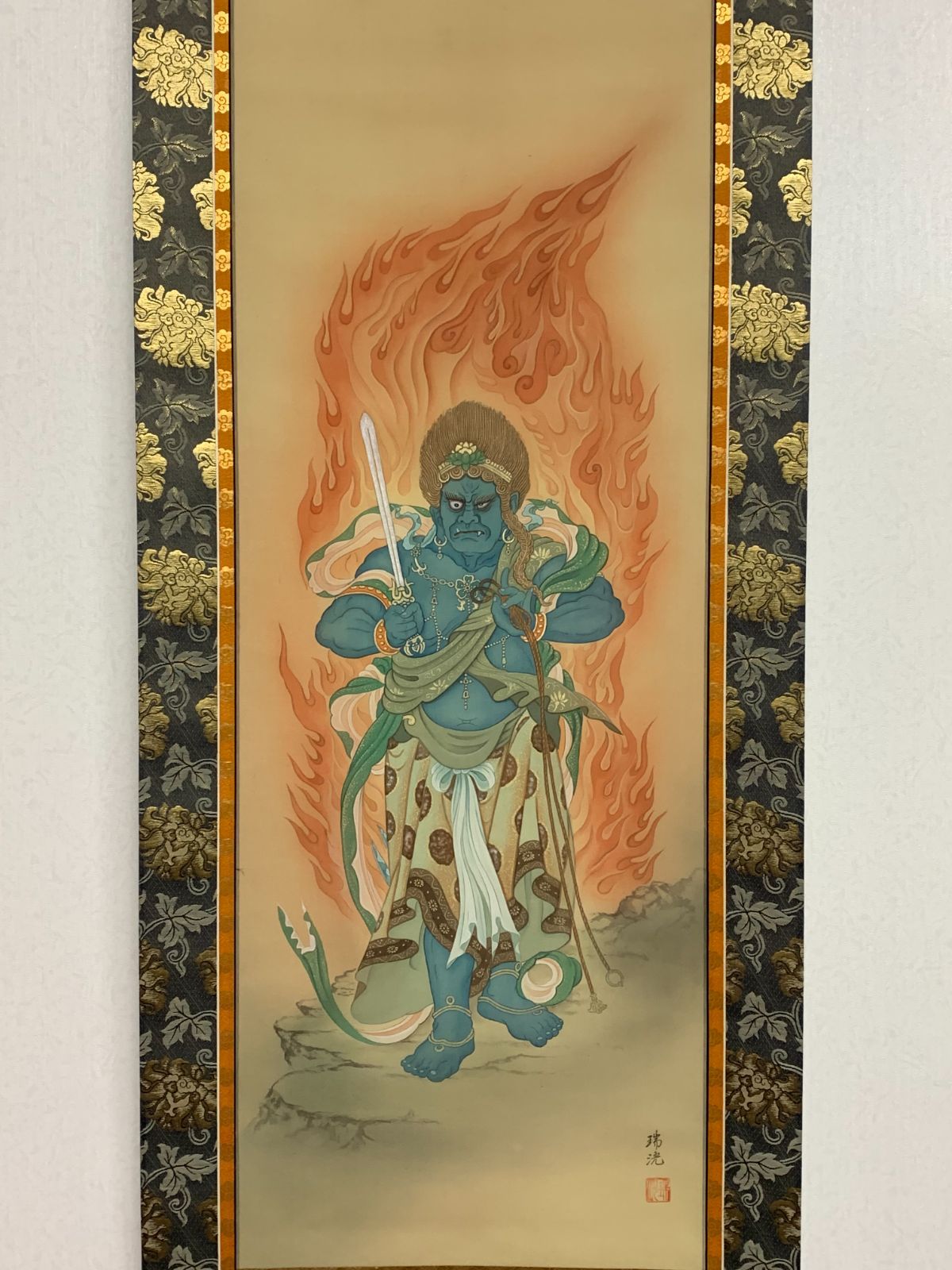 掛け軸】147 古田瑞洸「不動明王」仏画 #茶掛 #掛軸 #古美術 #骨董 #お