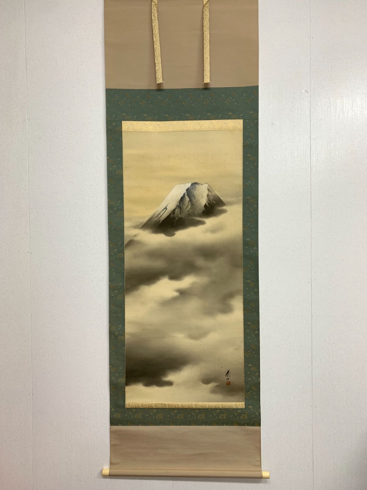 掛け軸】149 前川蒼十「富士遠望」山水 石川の人 #茶掛 #掛軸 #古美術