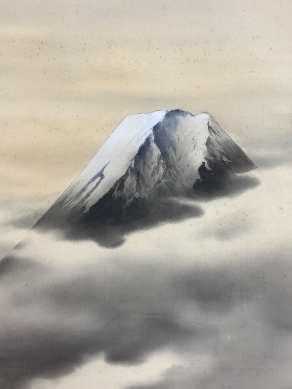 掛け軸】149 前川蒼十「富士遠望」山水 石川の人 #茶掛 #掛軸 #古美術