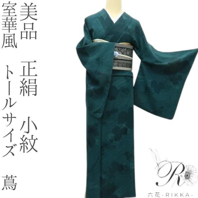 六花-RIKKA- 美品 正絹 室華風 トールサイズ 蔦 小紋 着物 A4022