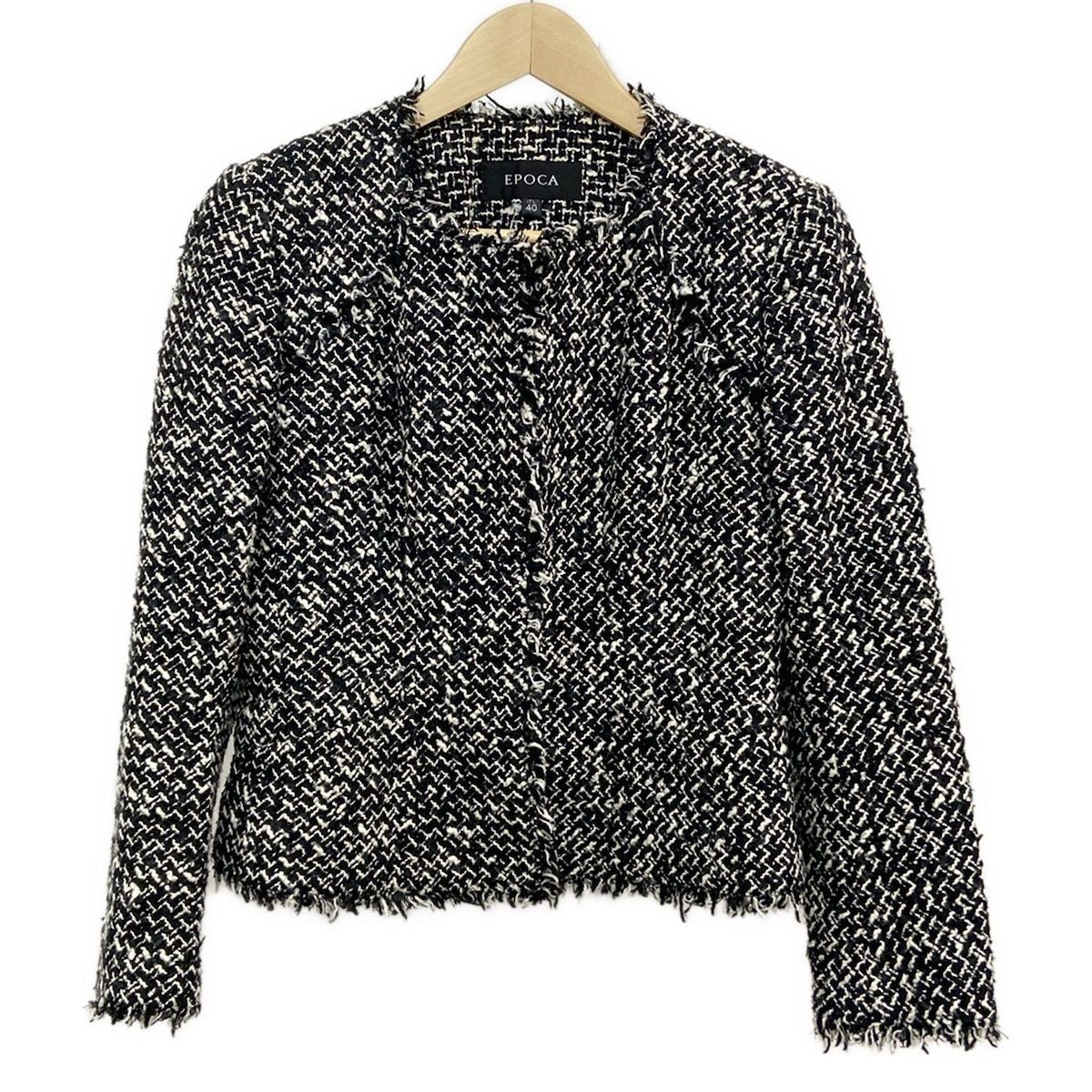EPOCA(エポカ) ジャケット サイズ40 M レディース美品 - 黒×白 長袖