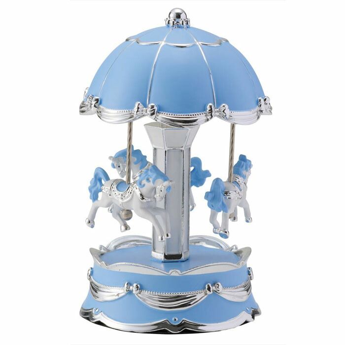 新品】イシグロ オルゴール メリーゴーランド S I-12205 ブルー