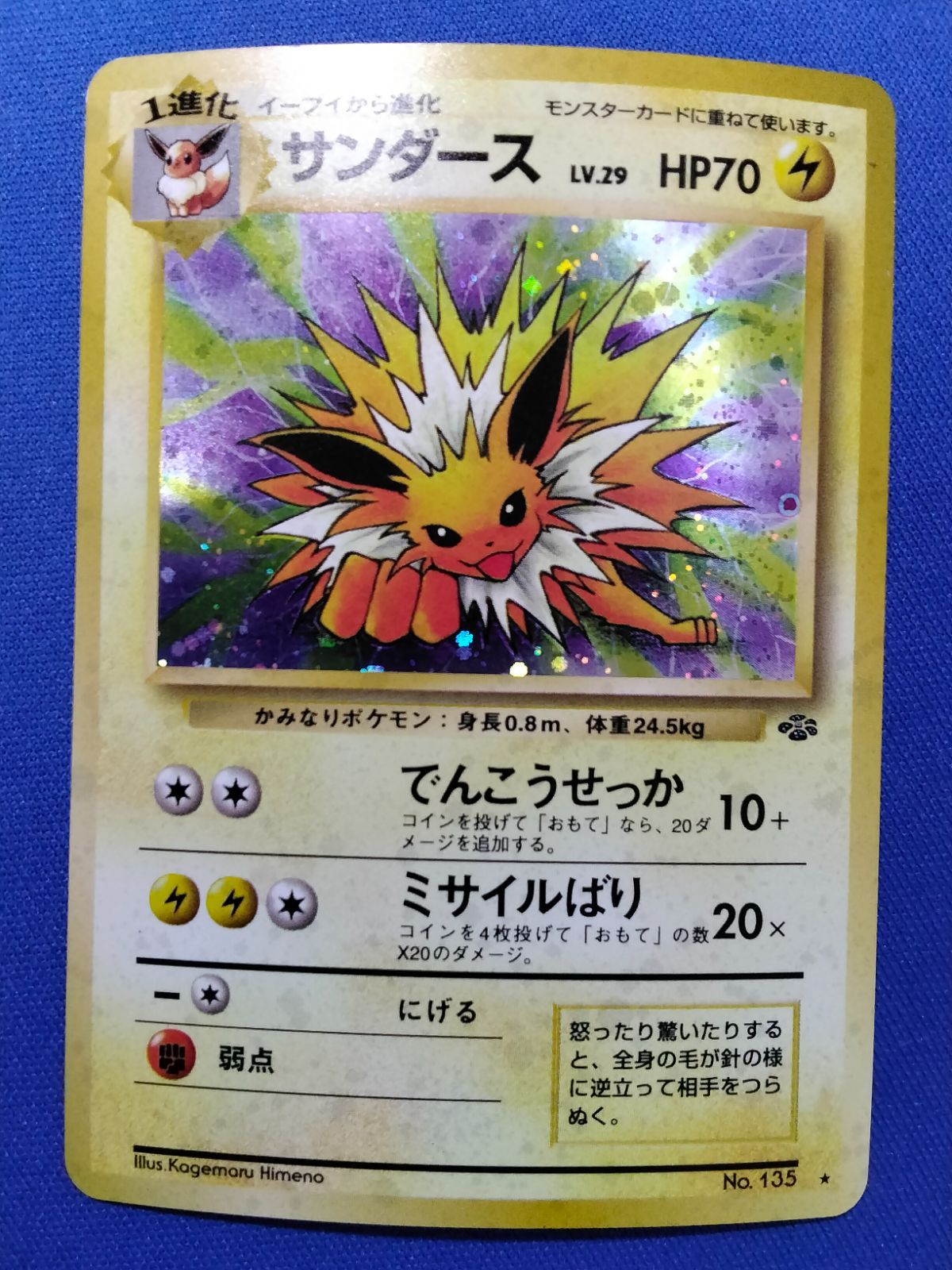 旧裏 ポケモンカードゲーム No.135 サンダース【中古】 - メルカリ