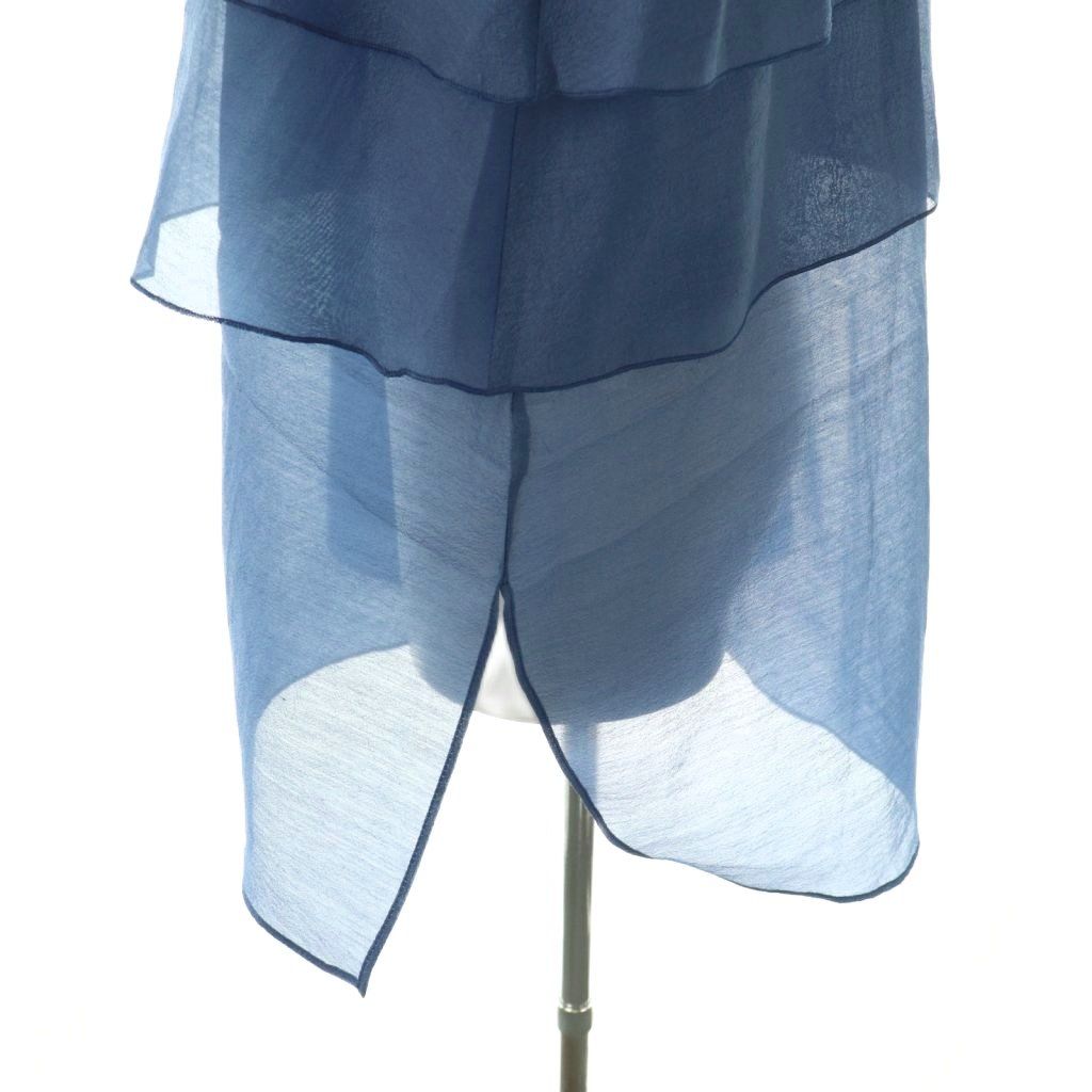 【中古】ドメル DOMELLE 24年製 AIRY BLOUSE WITH TIE ブラウス プルオーバー ティアード シアー 9 ネイビー ドメル DOMELLE 24年製 AIRY BLOUSE WITH TIE ブラウス プルオーバー