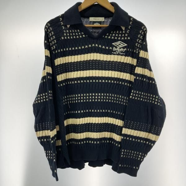 【中古】UMBRO×PUBLIC TOKYO ニットメイドゲームシャツ サイズ01 153230001 ネイビー/ベージュ[19][240019514213] 中古】UMBRO×PUBLIC TOKYO ニットメイドゲームシャツ サイズ01