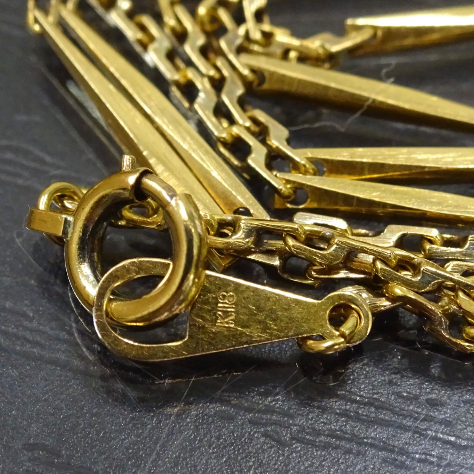 18金 K18 ゴールド GOLD 750 キリコ 切子 ヴィンテージ デザイン