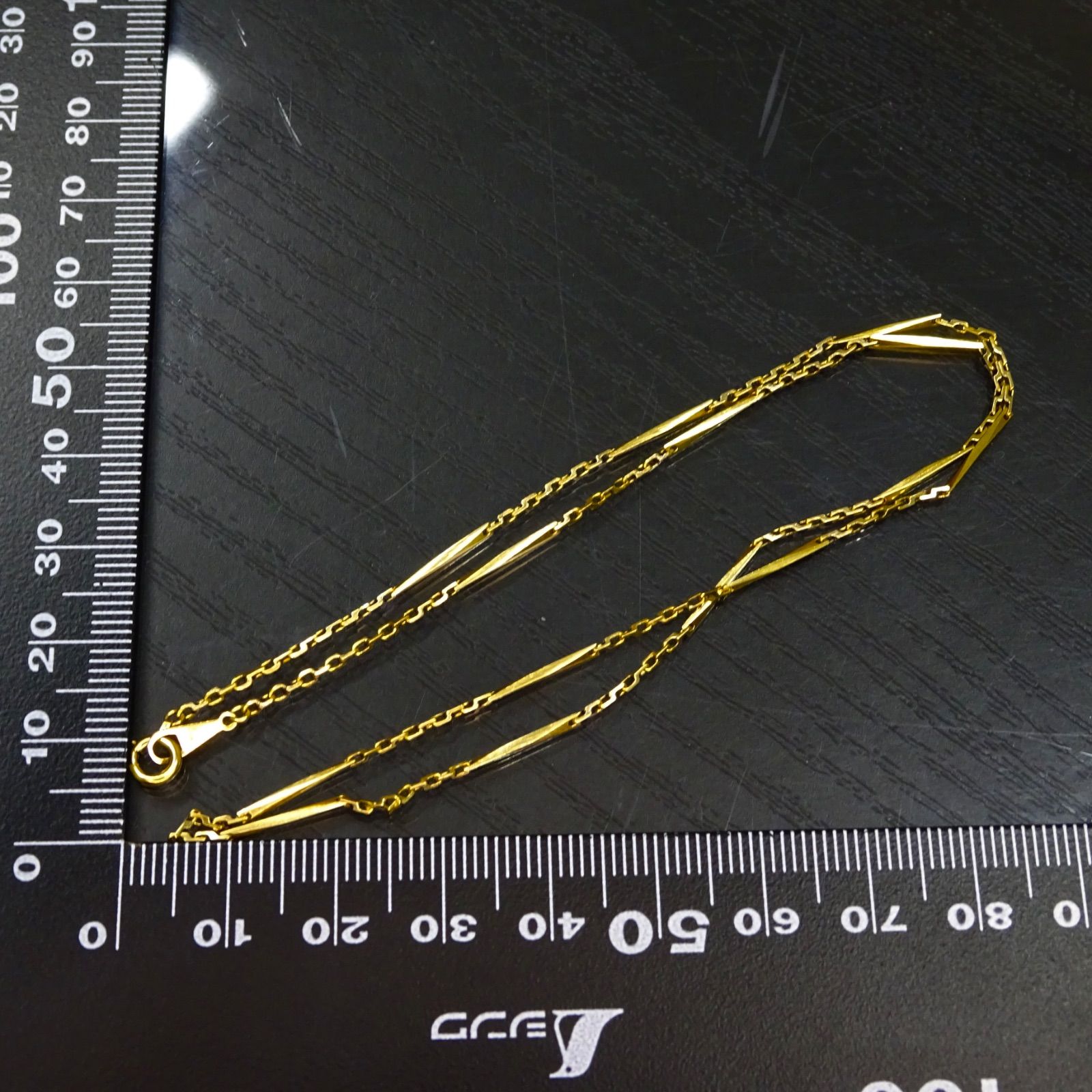 k18 750 刻印 切子 キリコ ネックレス アクセサリー 18金 K18 ゴールド GOLD 750 キリコ 切子 ヴィンテージ デザイン