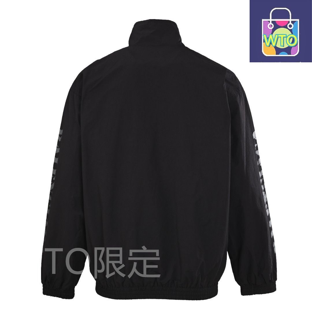 今日特価】Balenciaga バレンシアガ 腕文字プリントスタンドカラー