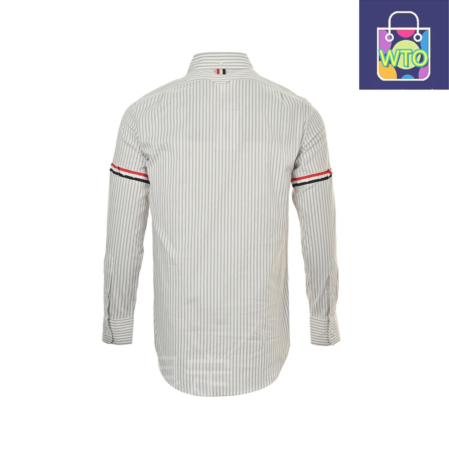 今日特価】Thom Browne トムブラウン 両袖リボン付き縦ストライプ