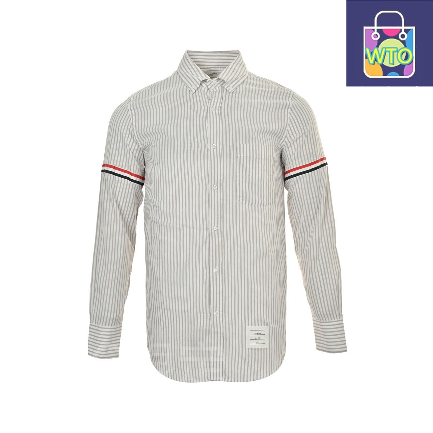 今日特価】Thom Browne トムブラウン 両袖リボン付き縦ストライプ