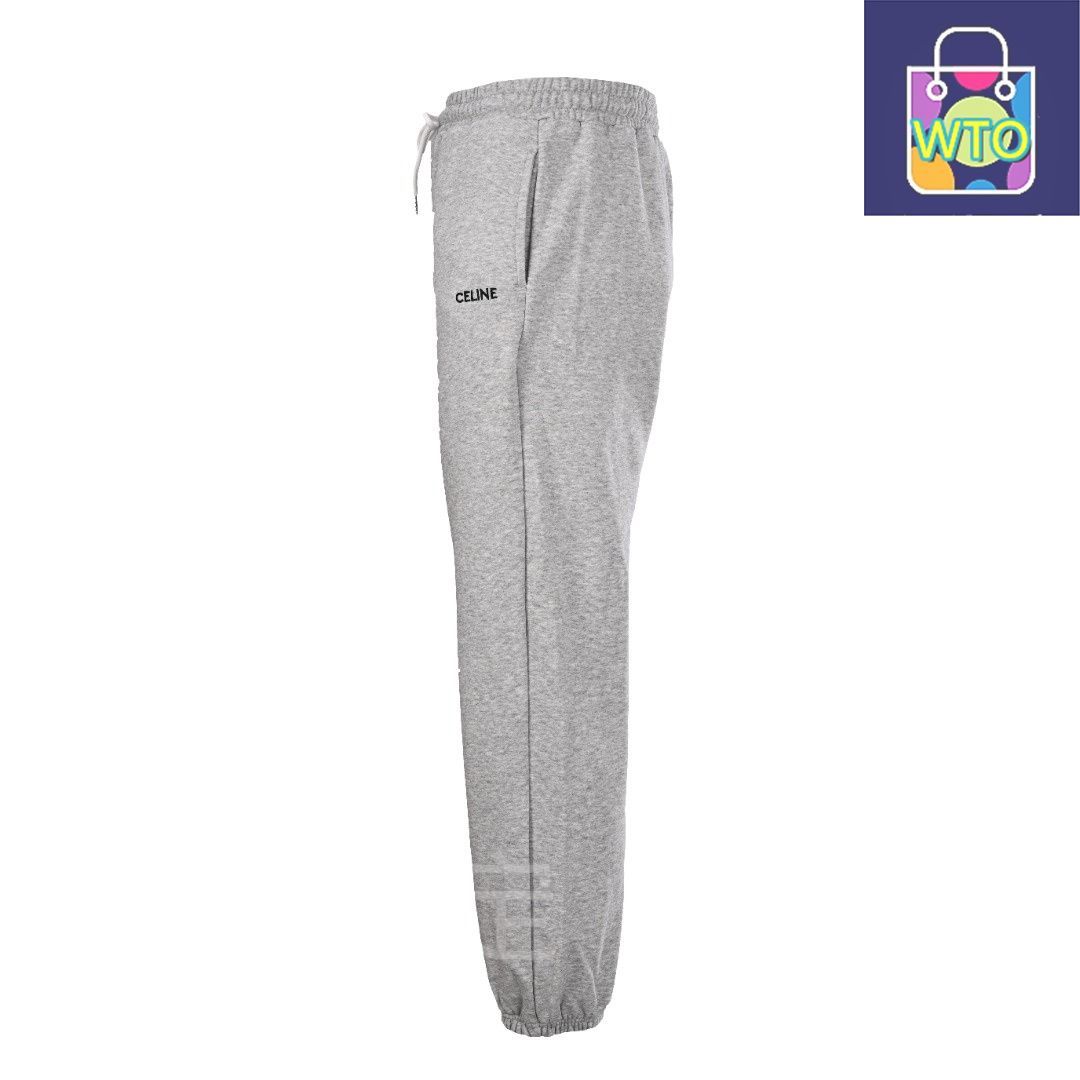 今日特価】Celine セリーヌ ロゴ刺繍カジュアルスウェットパンツ 純綿