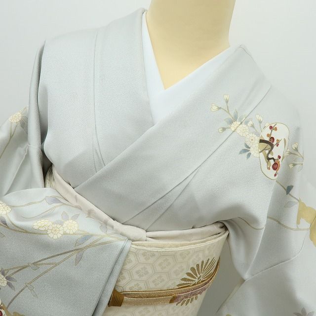 六花-RIKKA- 美品 正絹 金駒刺繍 トールサイズ 菊 団扇 訪問着 着物