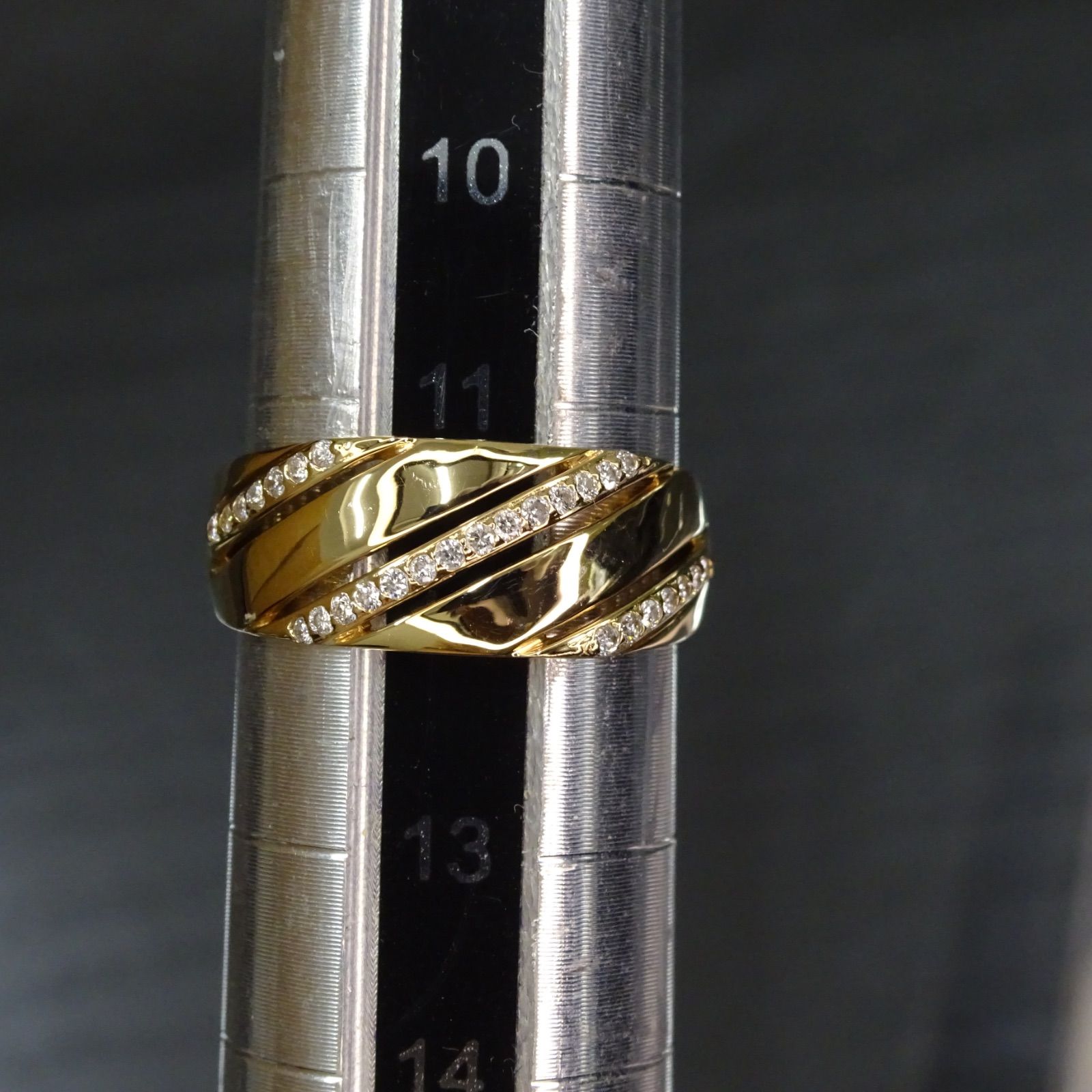 18金 K18 ゴールド GOLD 750 天然ダイヤモンド0.14ct 透かし デザイン 