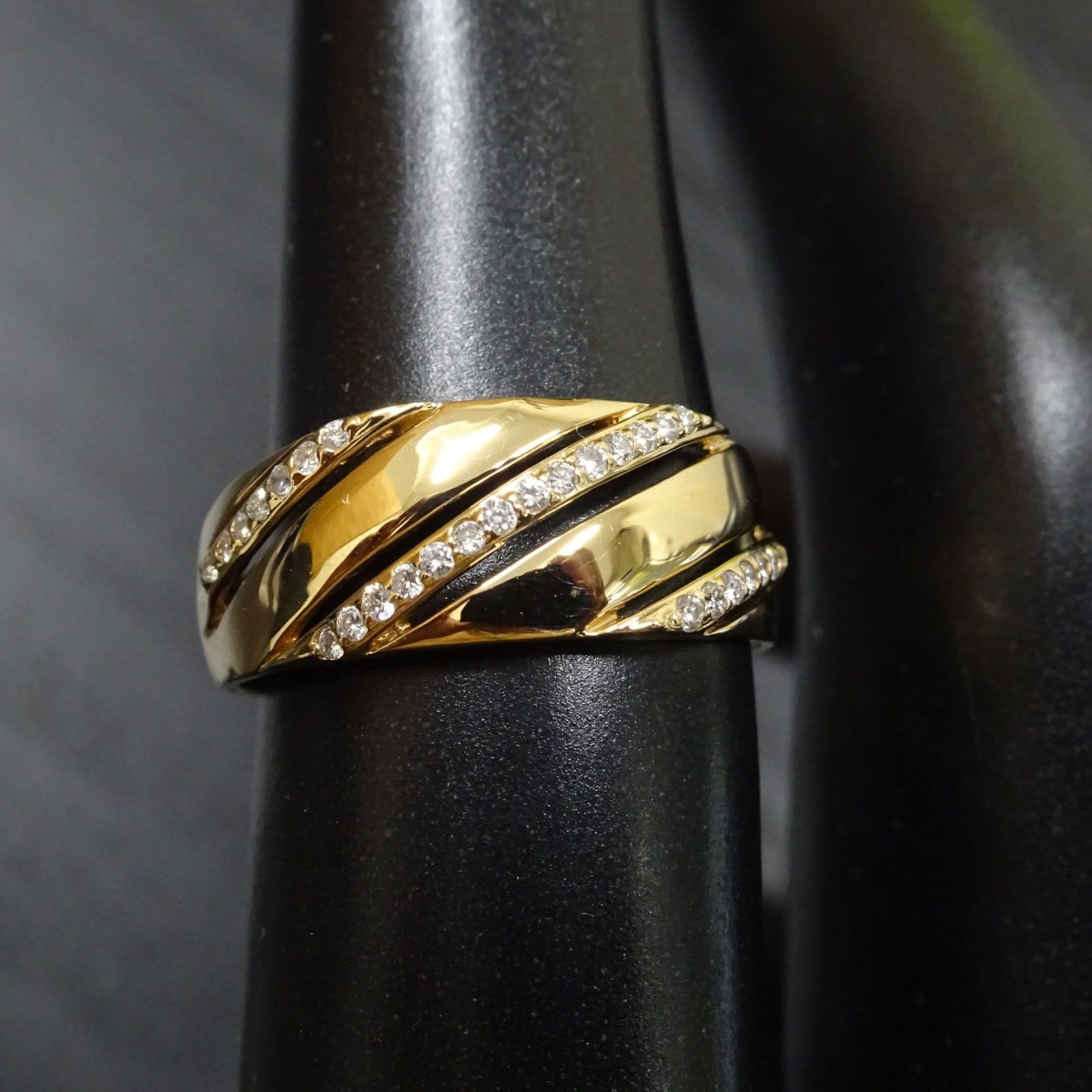 18金 K18 ゴールド GOLD 750 天然ダイヤモンド0.14ct 透かし デザイン 