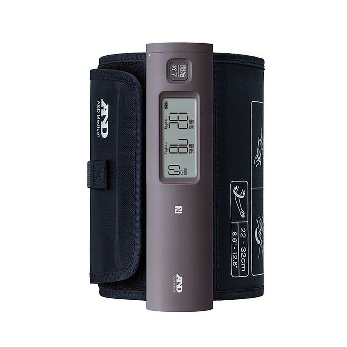【新品 未使用】エー・アンド・デイ A＆D NFC内蔵 上腕式ホースレス血圧計 UA-1100NFC-PL パープル カフ一体型 コンパクト スマホ連動