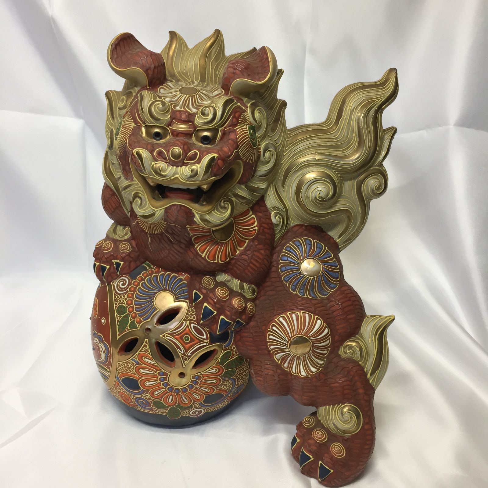 S【置物】九谷焼 シーサー 獅子 狛犬 置物 縁起物 - メルカリ