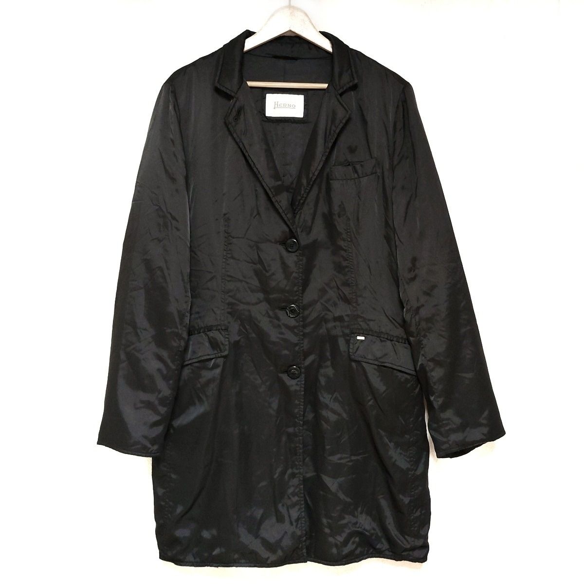 HERNO(ヘルノ) コート サイズ50 XL レディース - 黒 長袖/中綿/秋/冬