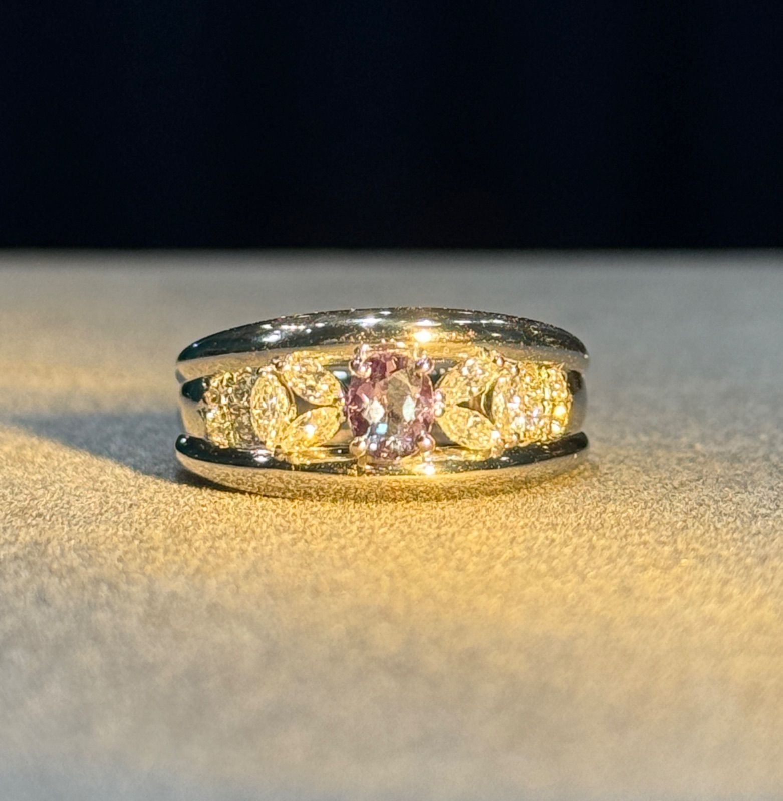 三越 Pt900 アレキサンドライト0.42ct ダイヤ0.42ct リング - メルカリ