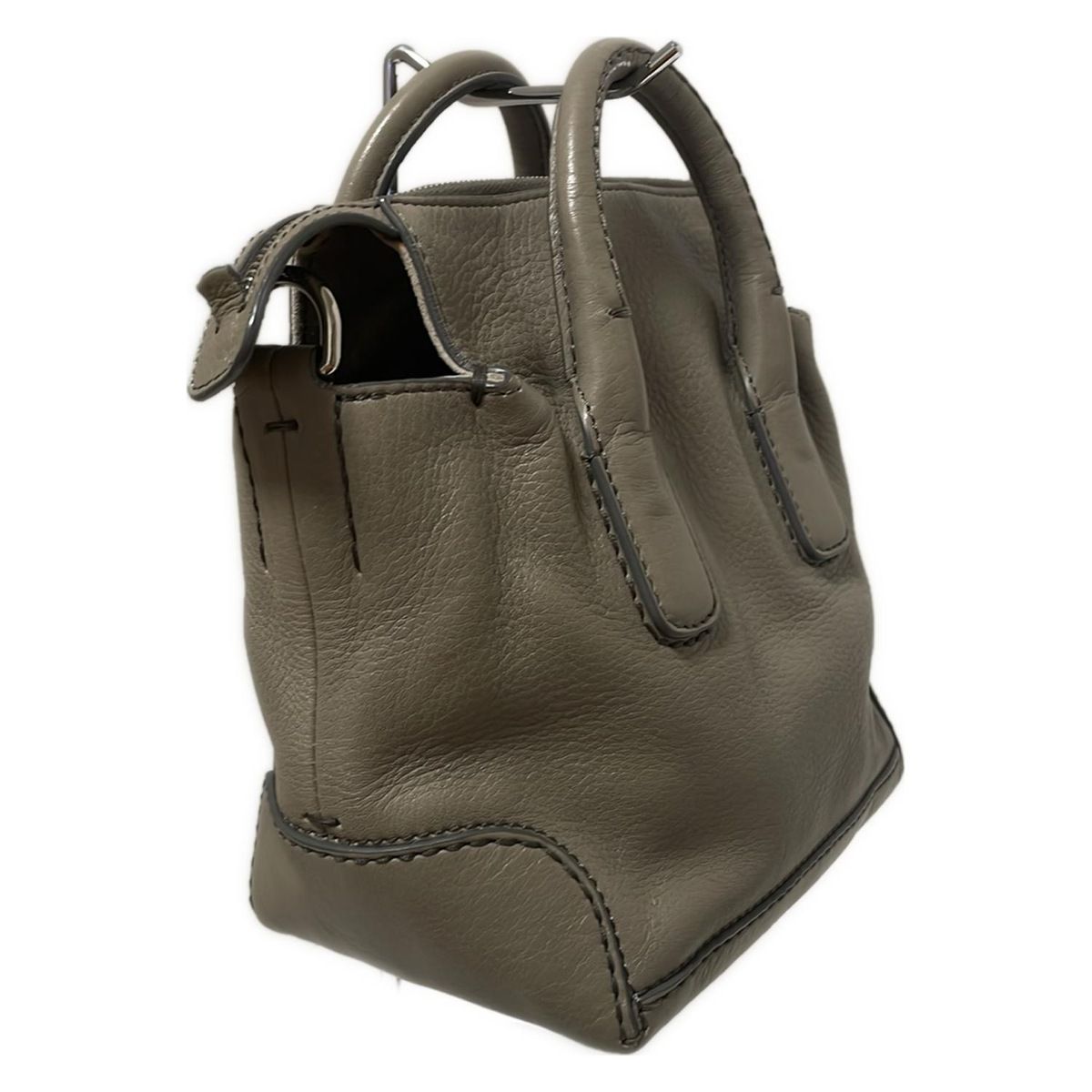 HIROFU ヒロフ ハンドバッグ - グレーベージュ レザー