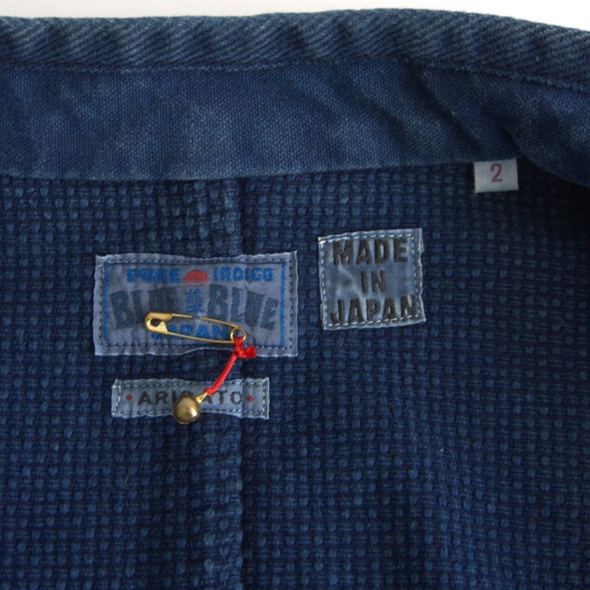 美品】 BLUE BLUE JAPAN 【刺し子 カバーオール ジャケット】2 ブルー