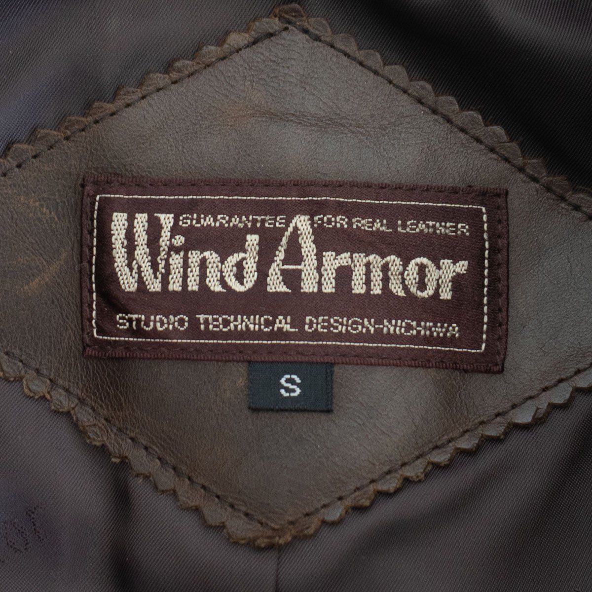 雰囲気抜群】WIND ARMOR【レザー カーコート】S ブラウン ウインド
