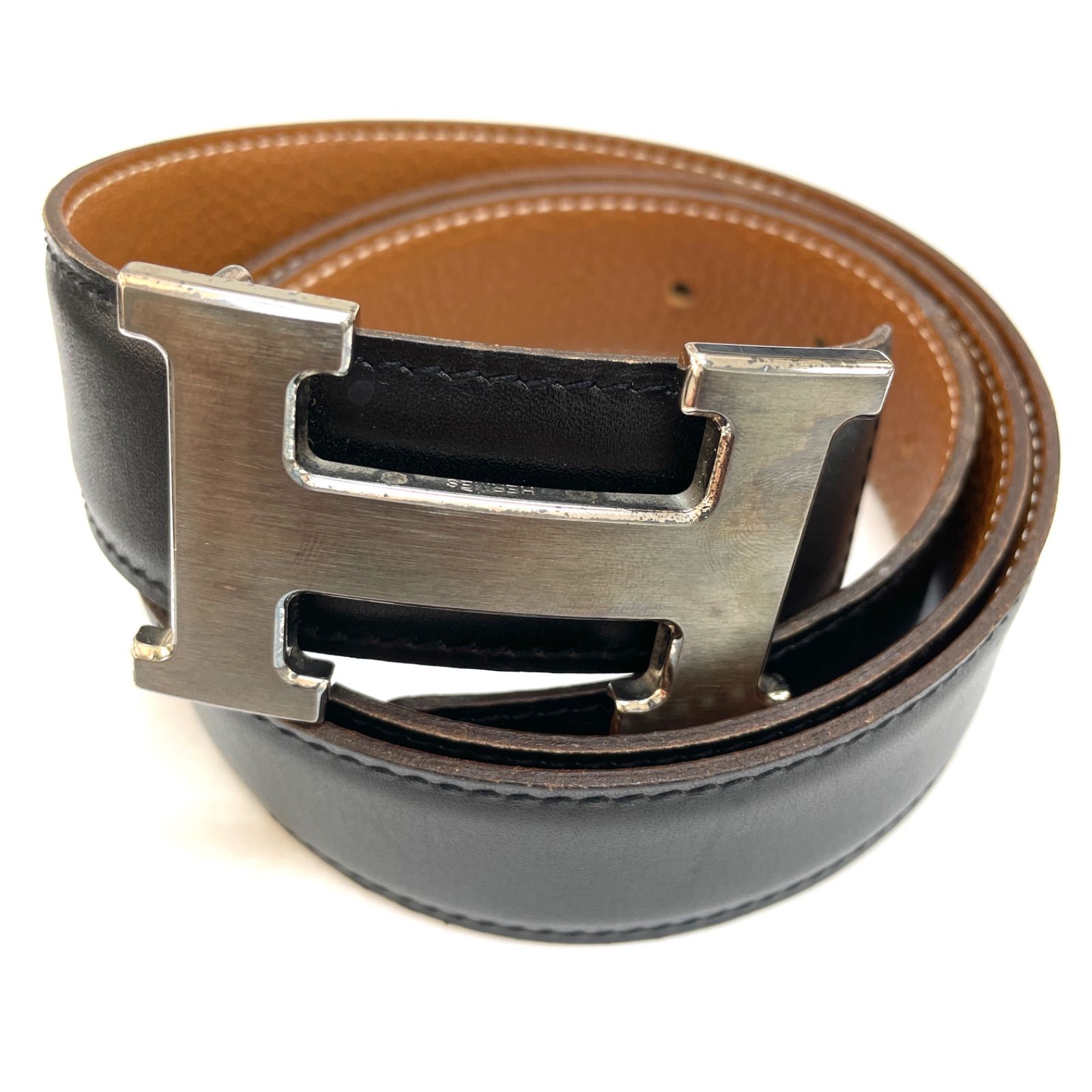 HERMES エルメス Hベルト リバーシブル メンズ バックル 刻印◻︎J