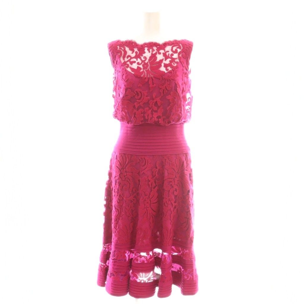 【中古】タダシショージ TADASHI SHOJI ノースリーブドレス ワンピース 2 ピンク チュール レース /CX ■OS タダシショージ TADASHI SHOJI ノースリーブドレス ワンピース 2