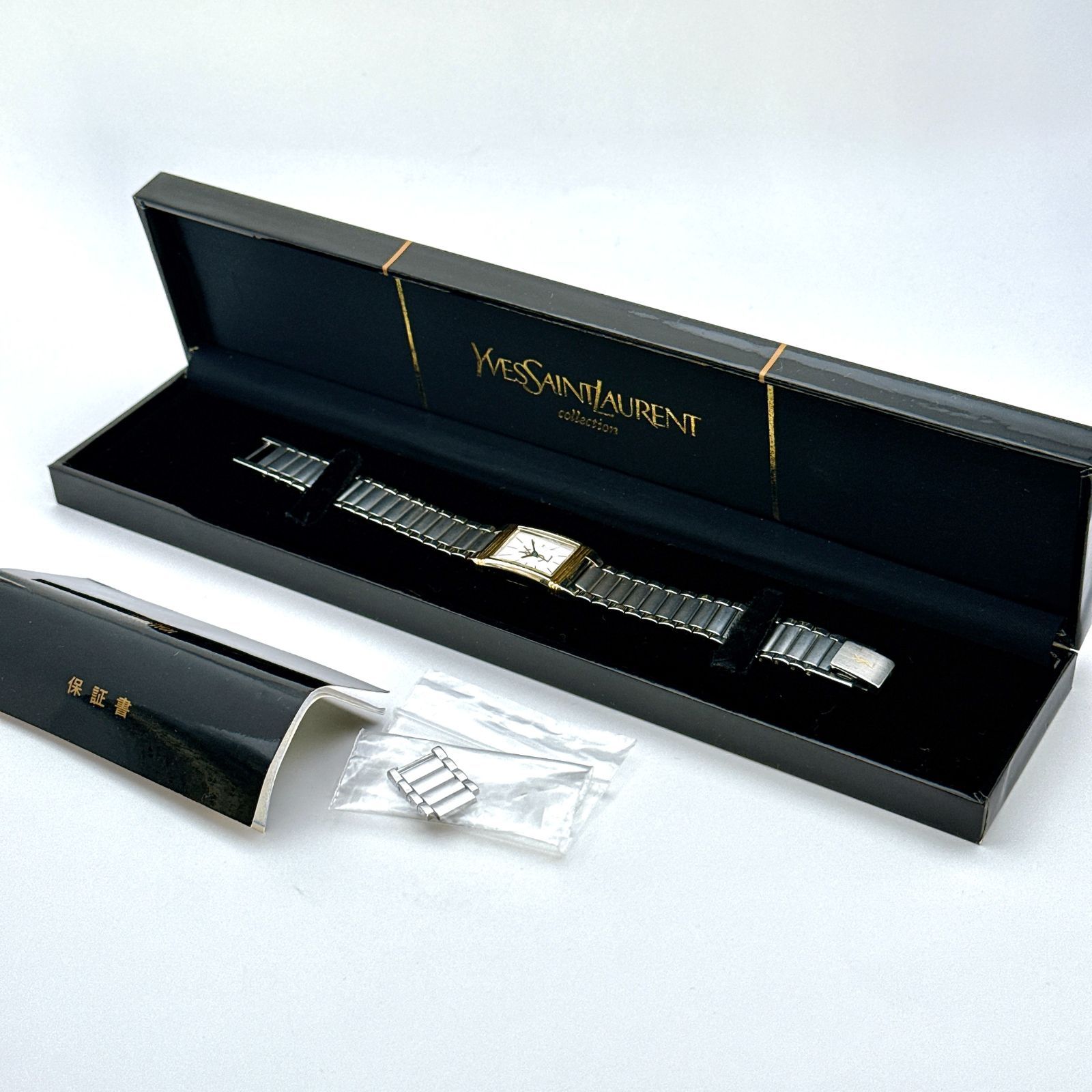 YSL イヴ・サンローラン レクタンギュラーケース レディースウォッチ A094【箱入り・調整コマ付き】YSL Yves Saint Laurent イヴ・サン