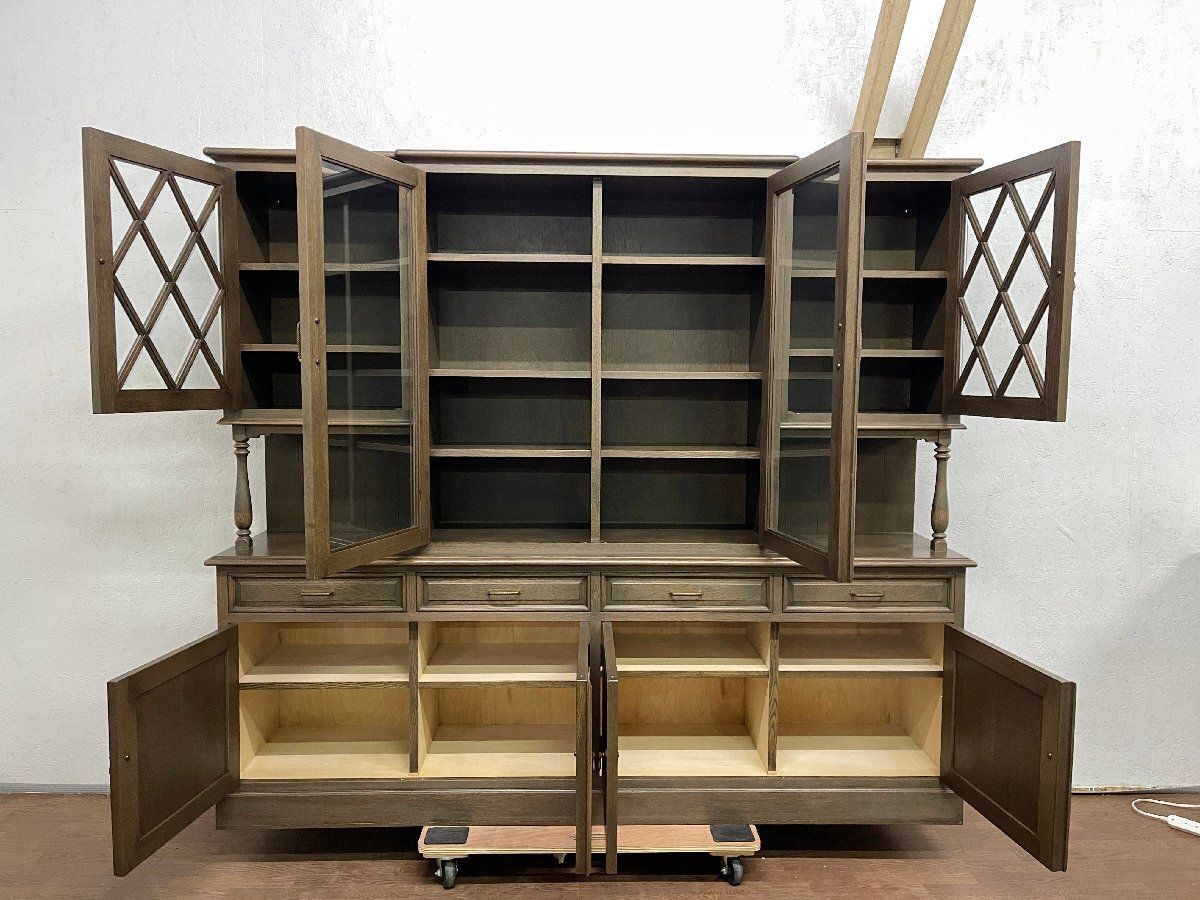 永田良介商店 神戸家具 カップボード 食器棚 本棚 アンティーク i4