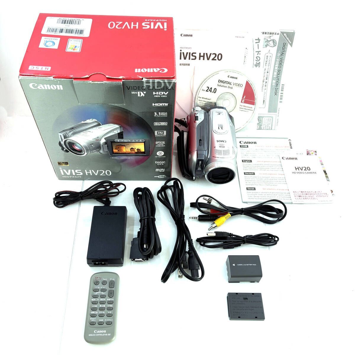キヤノン】Canon iVIS HV20 ビデオカメラ + 充電器・バッテリー付き