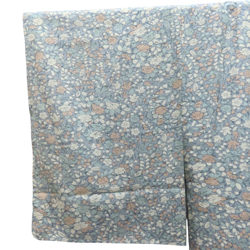 小紋 高級ちりめん しつけ糸あり 正絹 グレー系 くすみブルー くすみ