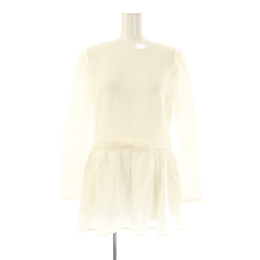 【中古】ルネ Rene 25年 リボン チュニックブラウス プルオーバー 36 ホワイト 5511010 /CX ■OS レディース ルネ Rene 25年 リボン チュニックブラウス プルオーバー 36 ホワイト