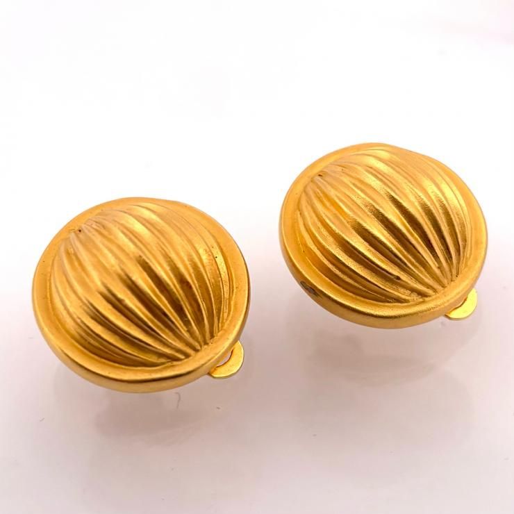 Givenchy ジバンシー ヴィンテージ GPゴールド イヤリング クリップ式