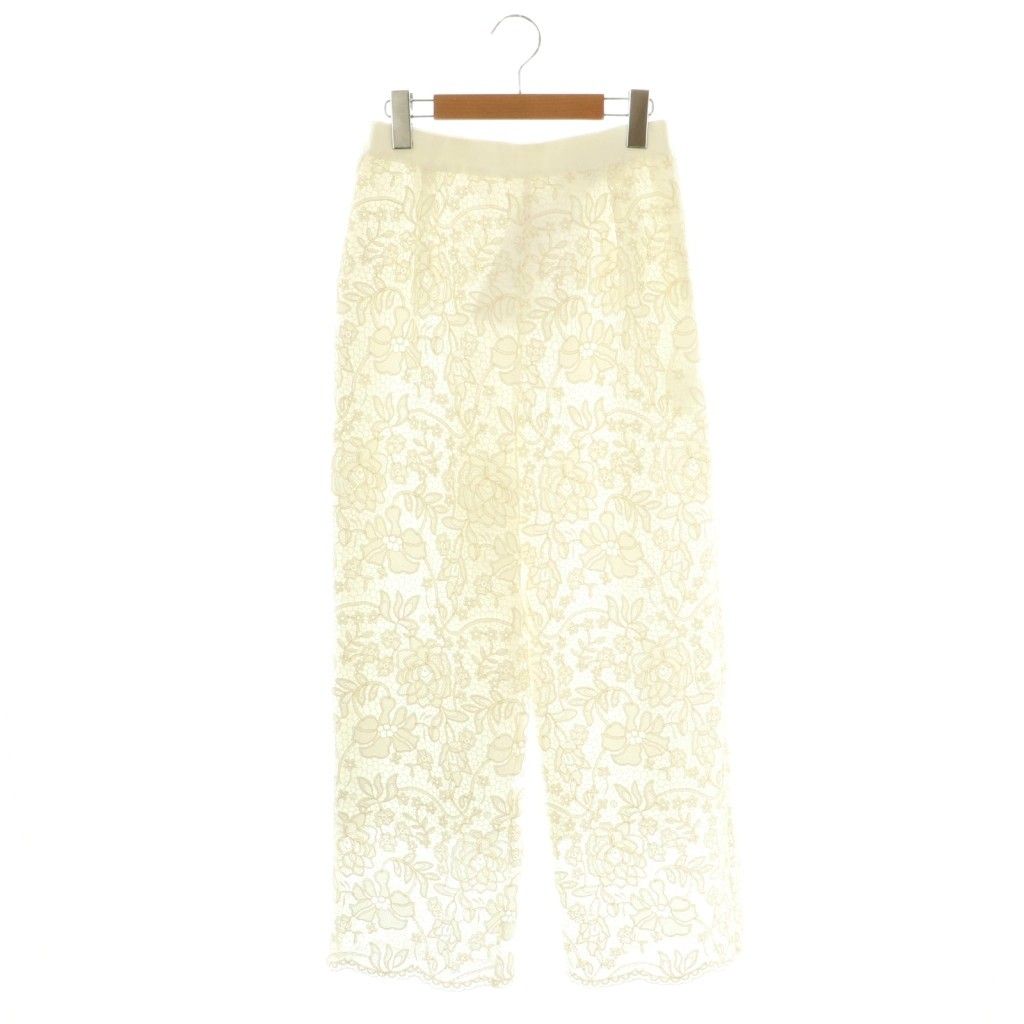 【中古】アナイ ANAYI 25SS ケミカルレースタックパンツ ストレート 36 ホワイト /ES ■OS レディース アナイ ANAYI 25SS ケミカルレースタックパンツ ストレート 36