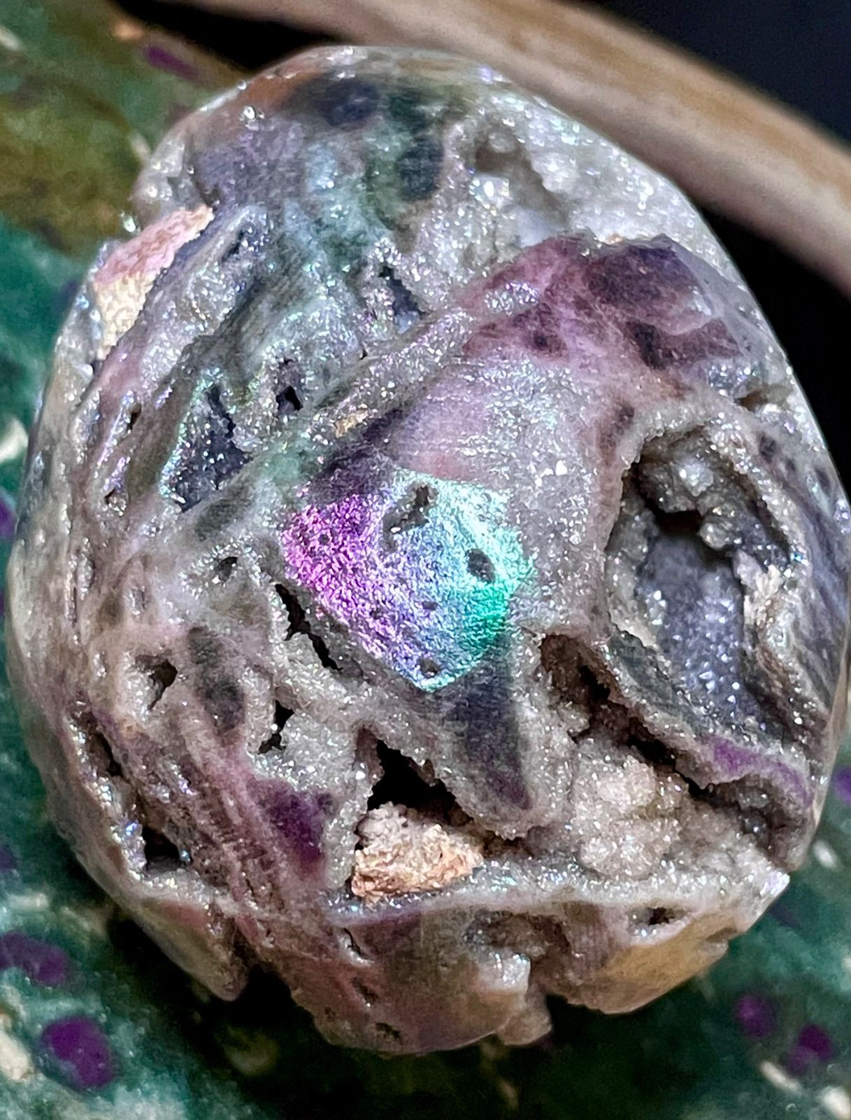 スファレライト【閃亜鉛鉱】卵型◇オーラスファレライト◇ジオード